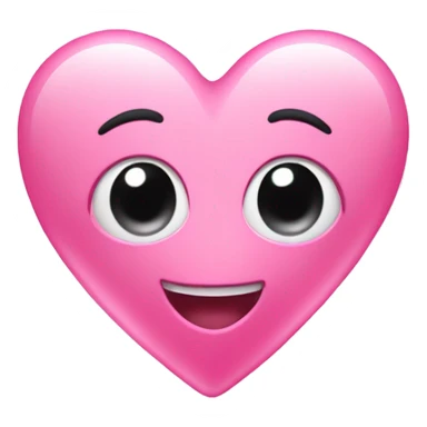 Pink bubbly heart with face ￼  sticker