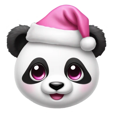 Cute baby panda with googly eyes with a fluffy pink Santa hat on    sticker