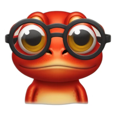 Red frog with glasses sticker