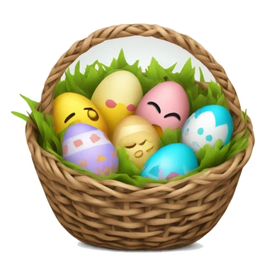 easter eggs in basket sticker