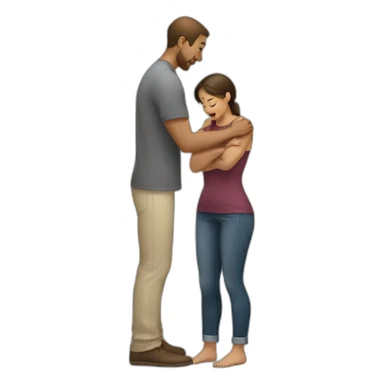 Man on knees facing woman sticker