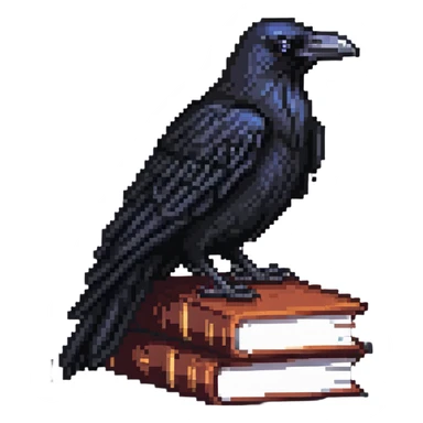 raven on a book sticker