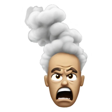 angry blowing smoke sticker