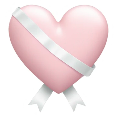 Pastel pink heart with white ribbon sticker
