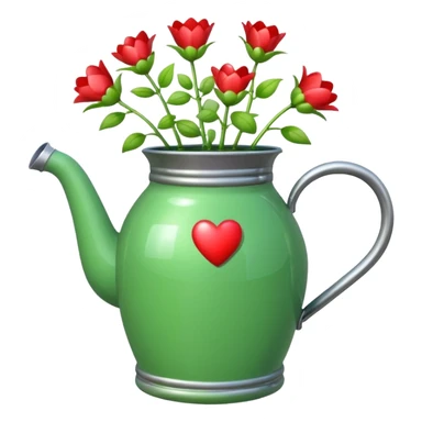 i want a watering jug with legs watering 3 plans in increasing height with hearts in the flowers sticker