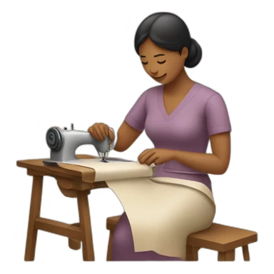 Woman sewing by hand sticker