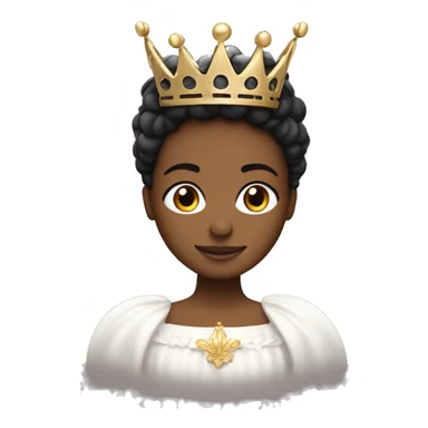 Reina de pelo lacio negro Y piel blanca, con corona y alas  sticker