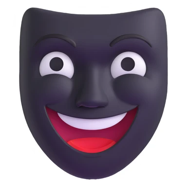 two masks side by side - comedy mask with wide happy smile, tragedy mask with deep sad frown sticker