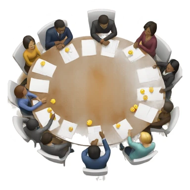 people meeting around a table sticker