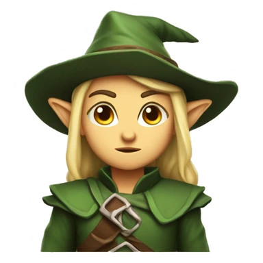 Fierce elf ranger wearing fedora  sticker