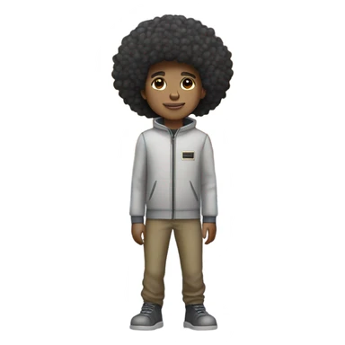 1 full-body Afro light-skinned skinned male teenager on a spaceship. sticker