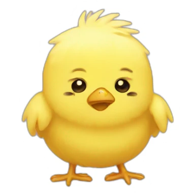 yellow fluffy chick crying, sad sticker