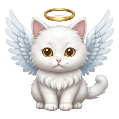 a cat with angel wings sticker