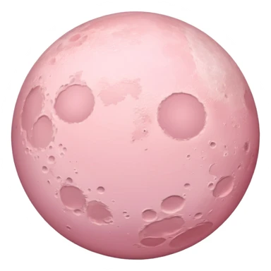 Light pink realistic moon sticker