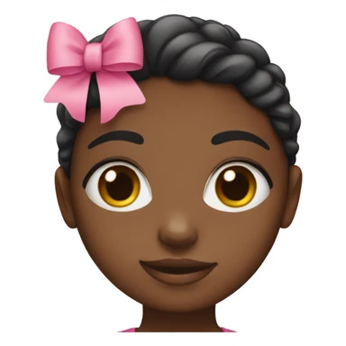 Black girl with pink bow sticker