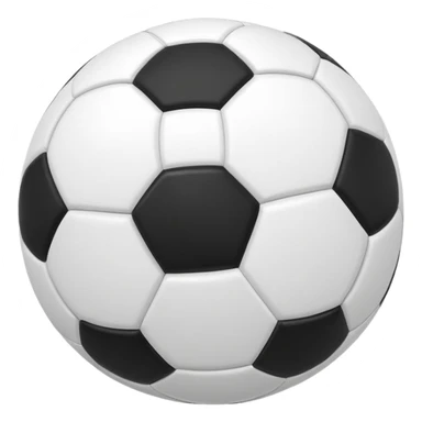 512x512 Apple-style emoji of a normal, perfectly round soccer ball with classic black and white panels. The ball is slightly in motion with a very subtle wind effect: a small, soft curved wind trail on the side, minimal and light, inspired by the wind emoji.  sticker
