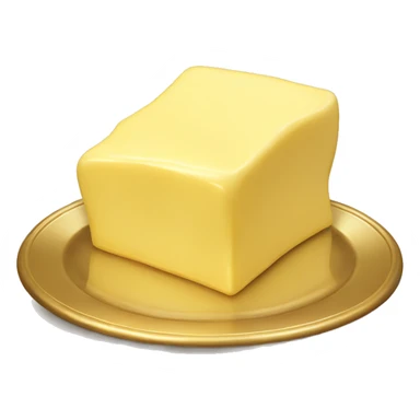 Realistic Butter on a gold plate sticker