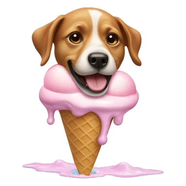 Dog swimming in ice cream  sticker