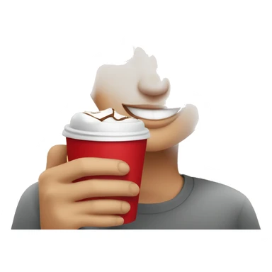 happy girl with coffeein a red cup in one hand and dessert in another  sticker