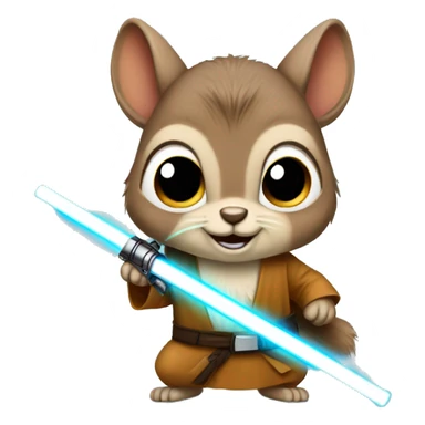 Squirrel Jedi with lightsaber sticker