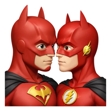 Batman and The Flash kiss sticker