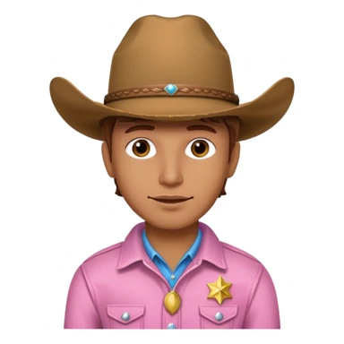 pink cowboy male sticker