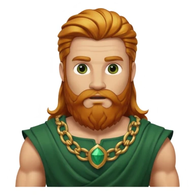 Hercules, God of Heroes from Gods and Goddesses with long reddish blonde hair and beard, gold and dark green outfit sticker