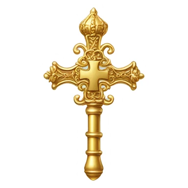 Ornate Gold Catholic Bishop's Crosier sticker