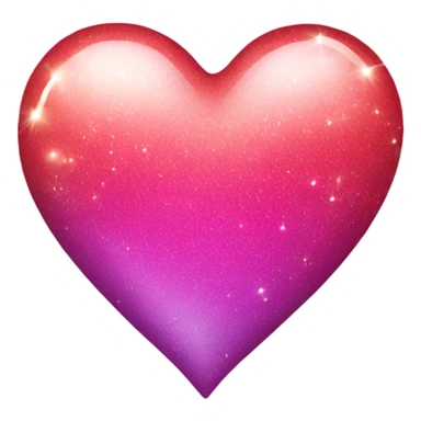 Glossy ombré  heart with sparkles sticker
