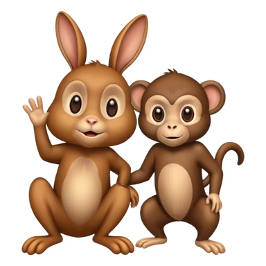 Rabbit monkey sticker
