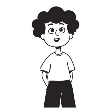 mixed-race girl with shaved curly black hair sticker