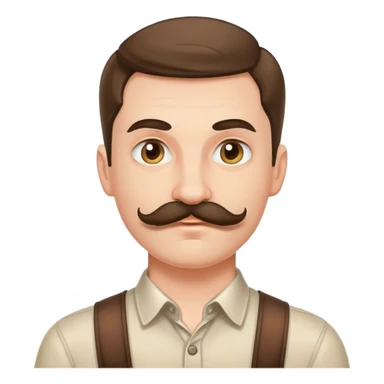 young polish man with moustache sticker