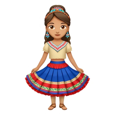 Chica con pollera de danza paraguaya  sticker