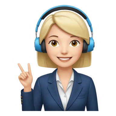 40 year old female with a bob, work as a facilitator, in the middle of a workshop sticker