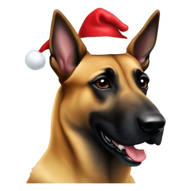 Belgian malinois in a Santa hat sticker