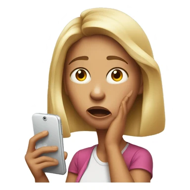 30 year old girl looking at cell phone shocked sticker