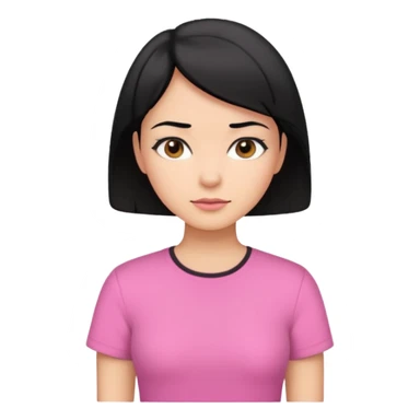 mulher de cabelo curto e preto com camisa rosa  sticker