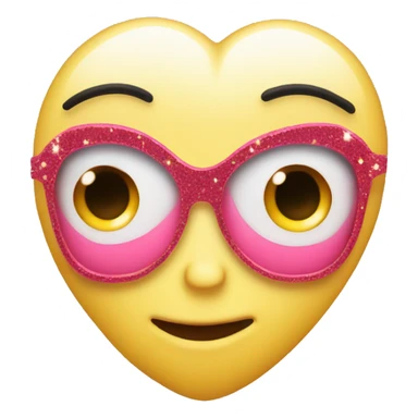 Heart with sparkles and eyelashes  sticker