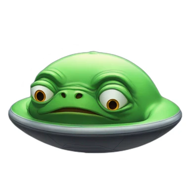 pepe driving an ufo sticker