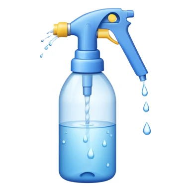 a spray bottle spraying water. sticker