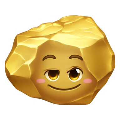 gold nugget with a cute face sticker