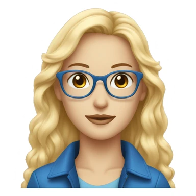 Une belle blonde au yeux bleu avec des lunettes sticker