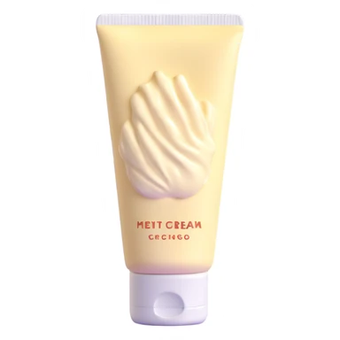 empty crumpled hand cream tube, pastel colors, very squished and wrinkled, cap on, no face or character, just the tube sticker