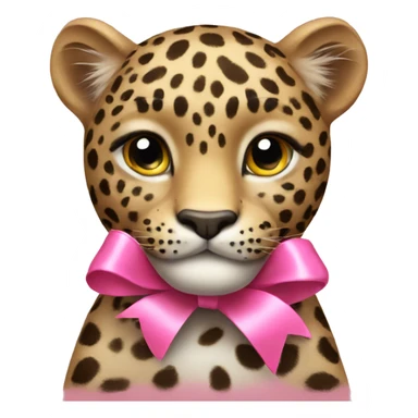 Leopard with a pink ribbon sticker