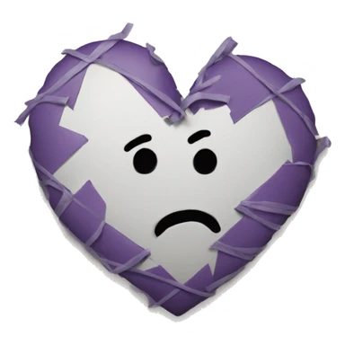 A broken heart taped up sticker