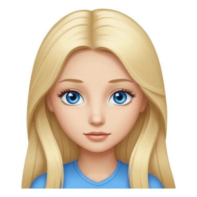 Fille jolie aux cheveux longs blonds, long cils  et yeux bleus.  sticker
