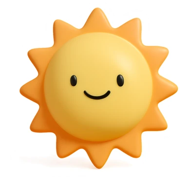 a smiling sun vinyl figure style sticker