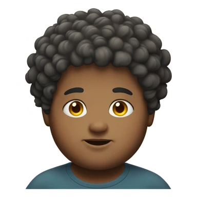 Fat boy with curly hair sticker