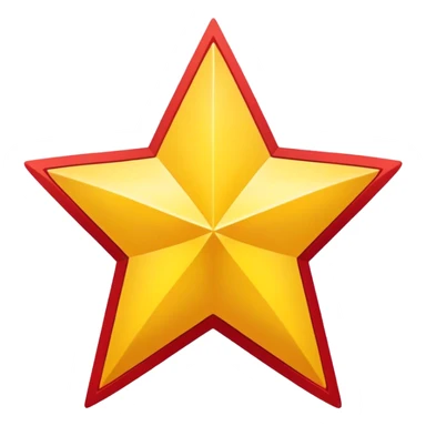 A large yellow star centered on a red field sticker
