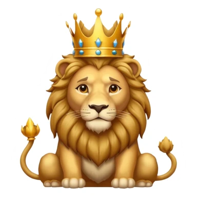 Lion with golden crown — majestic and proud. sticker